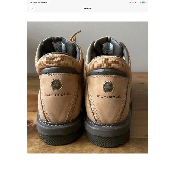 SouthPole VTG Y2K Brown Leather Work Boots Lace Up Sz 10.5 main image 7